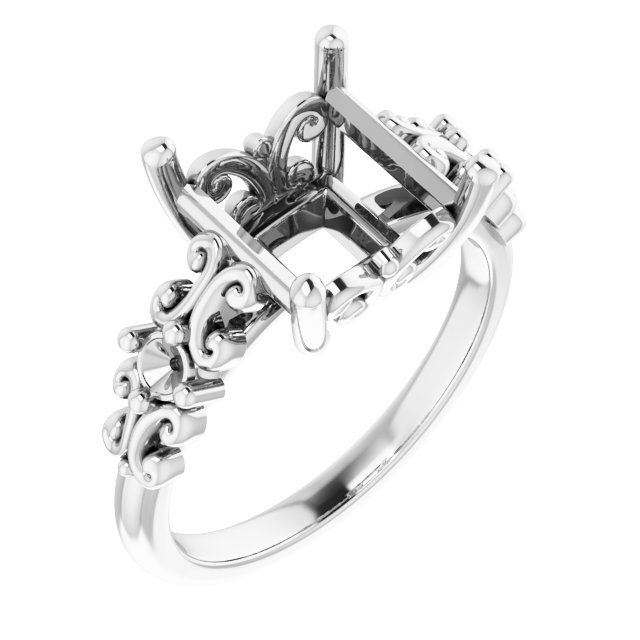 Accented Sculptural Engagement Ring