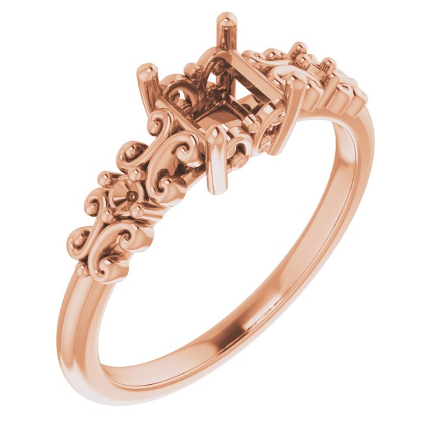 Accented Sculptural Engagement Ring