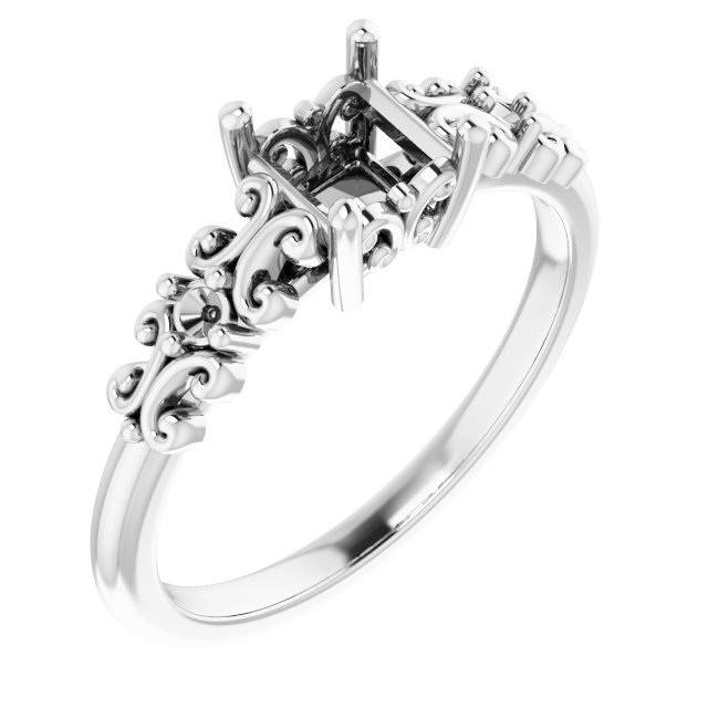 Accented Sculptural Engagement Ring