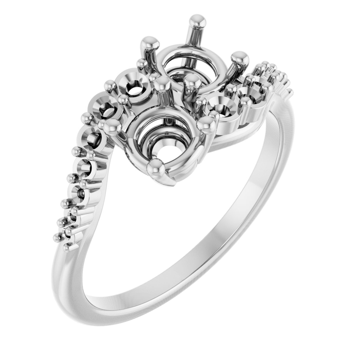 Two-Stone Bypass Engagement Ring or Band