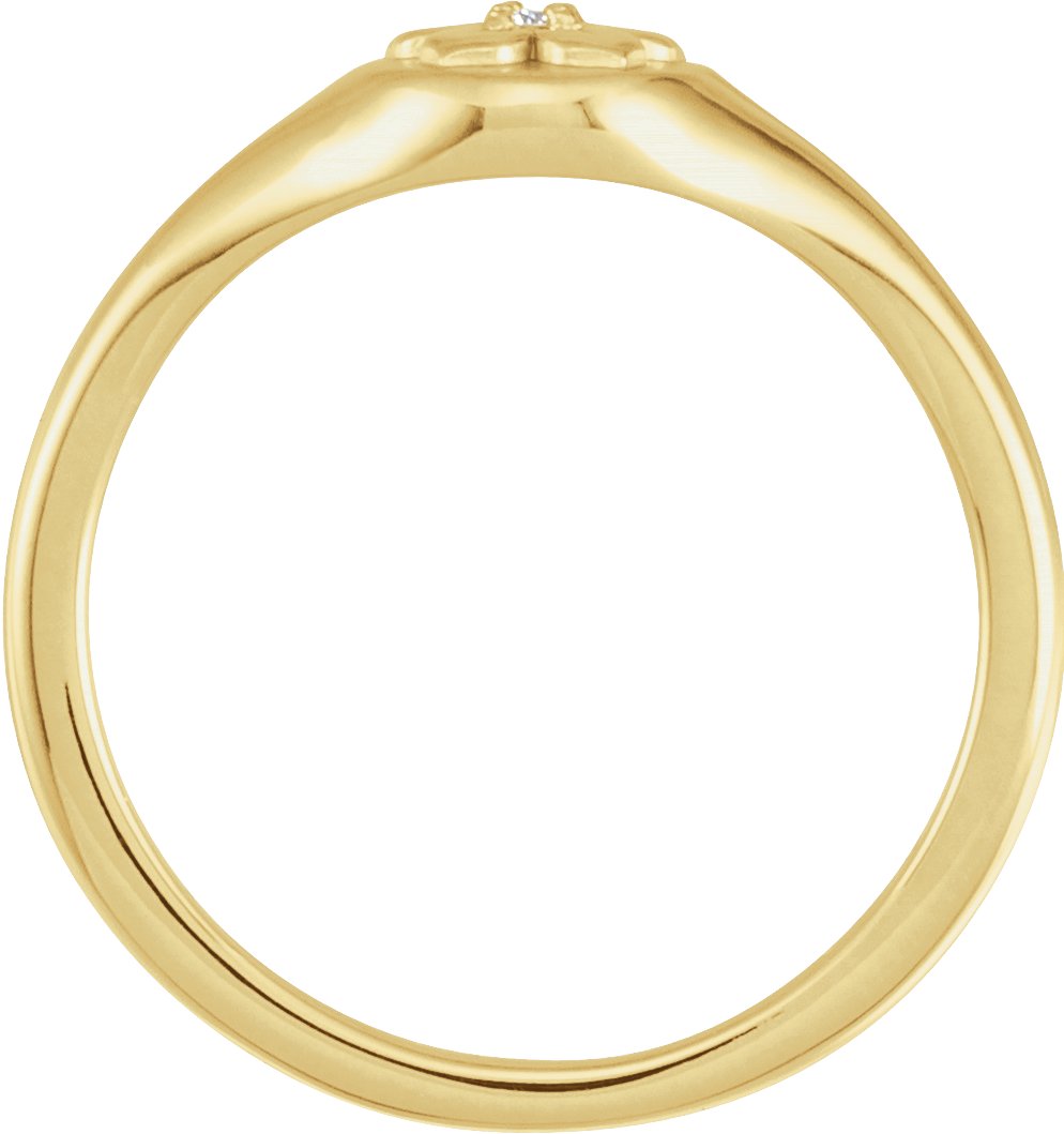 14K Yellow .015 CT Natural Diamond Floral Ring