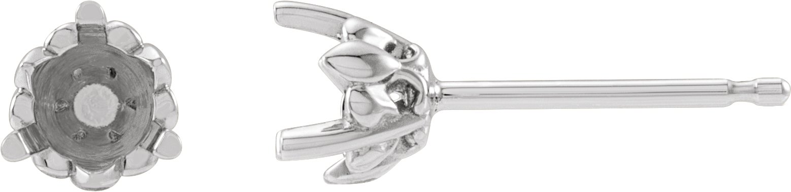 Round 3-Prong Fleur-de-lis Earrings