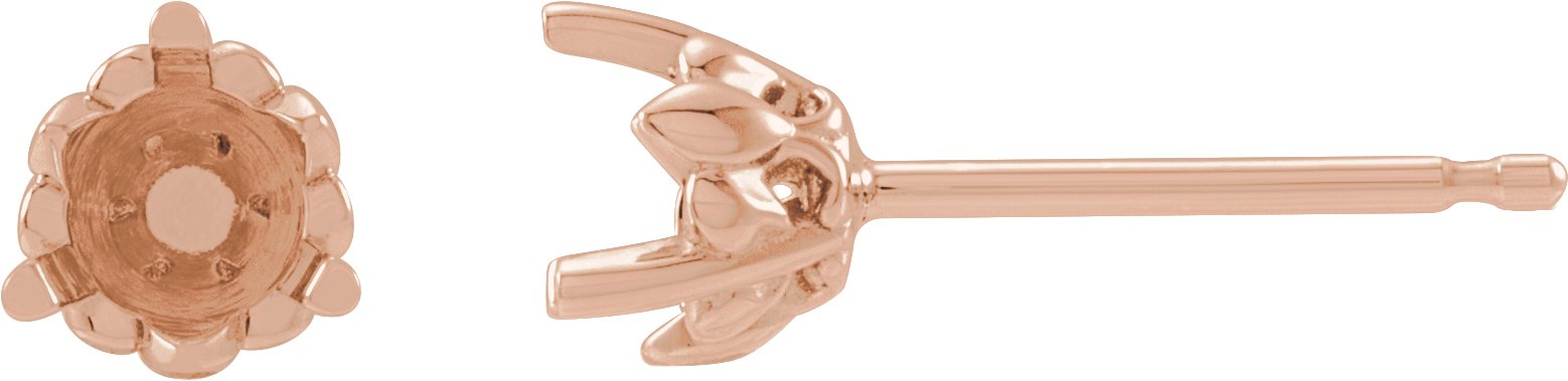 Round 3-Prong Fleur-de-lis Earrings