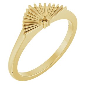14K Yellow 1.5 mm Round Accented Fan Ring