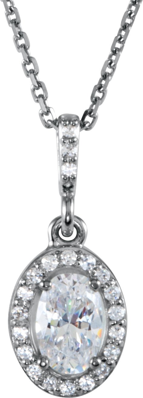 Halo-Styled Pendant for Oval Center