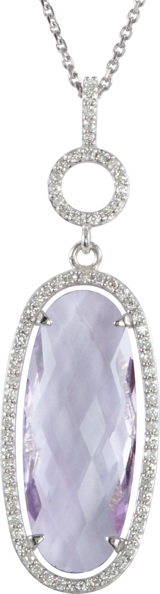 Halo-Styled Oval-Shaped Dangle Pendant or Necklace