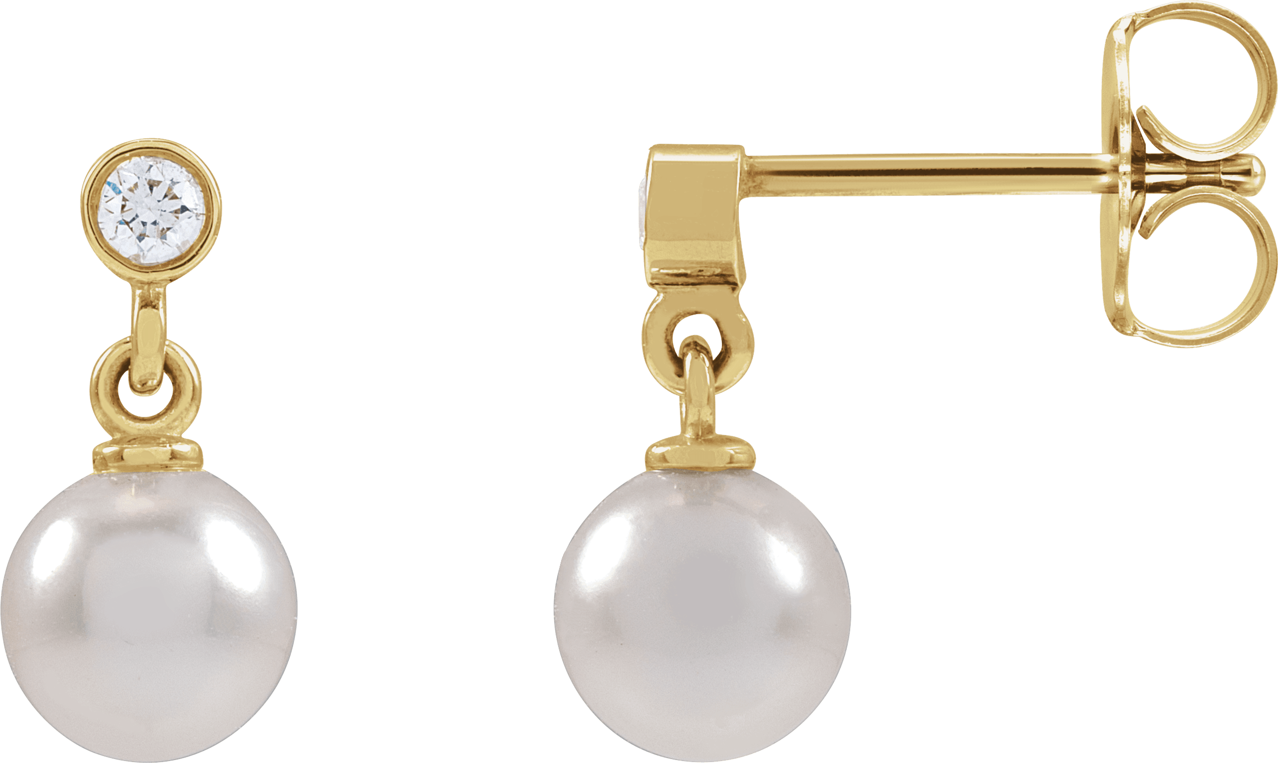 pearl and diamond earrings