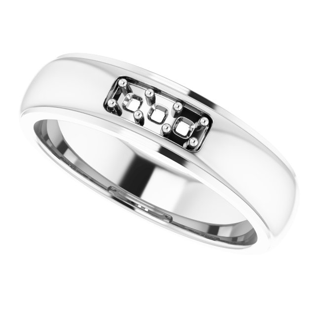 3 mm Asscher Mens Band Mounting view 5