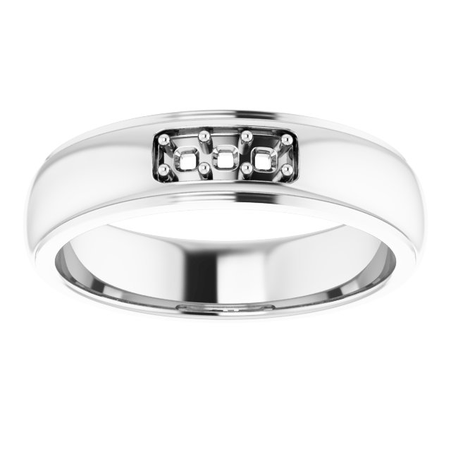 3 mm Asscher Mens Band Mounting view 3