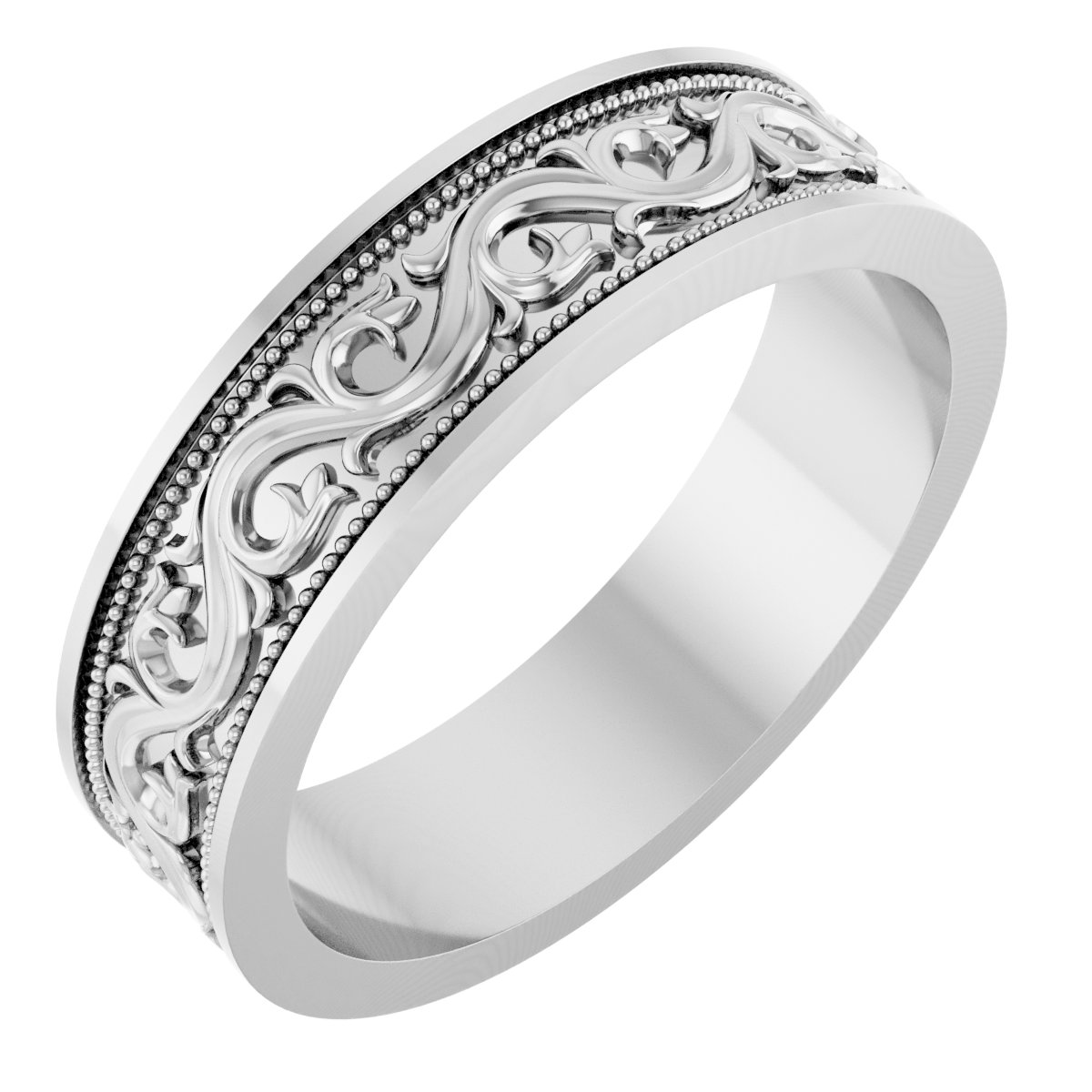 Milgrain Sculptural Flat Band