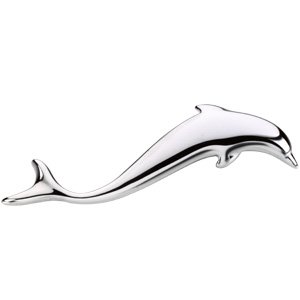 Sterling Silver 69.3x17 mm Dolphin Brooch or Pendant