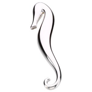 Sterling Silver 63x16 mm Sea Horse Brooch or Pendant Ref. 2451031