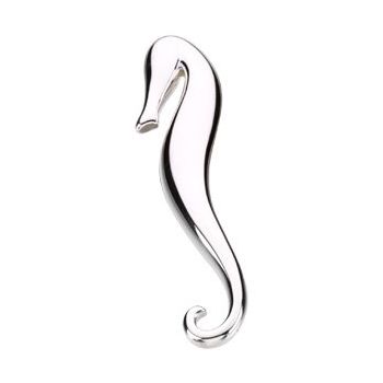 Sterling Silver 63x16 mm Sea Horse Brooch or Pendant Ref. 2451031