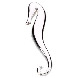 Sterling Silver 63x16 mm Seahorse Brooch or Pendant