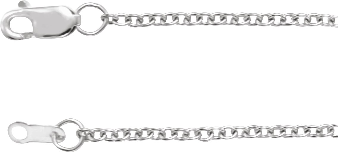 Rhodium-Plated Sterling Silver 1.5 mm Cable 20" Chain
