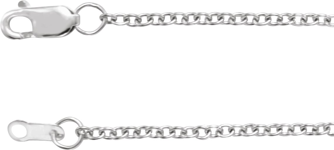 14K White 1.5 mm Cable 16" Chain