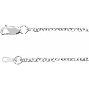 14K White 1.5 mm Cable 7" Chain