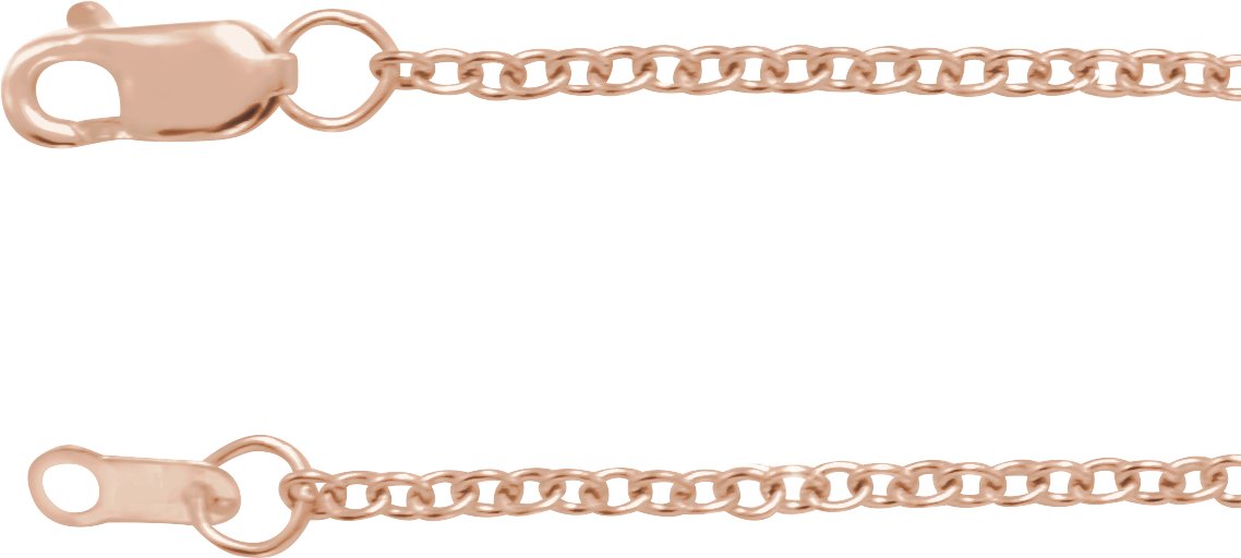 14K Rose 1.5 mm Cable 20" Chain