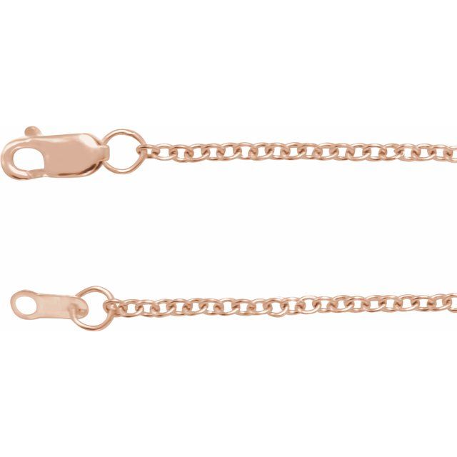 14K Rose Gold Filled 1.5 mm Solid Cable Chain 7