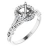 6.5 mm Round .125 CTW Natural Diamond Semi Set Halo Style Engagement Ring
