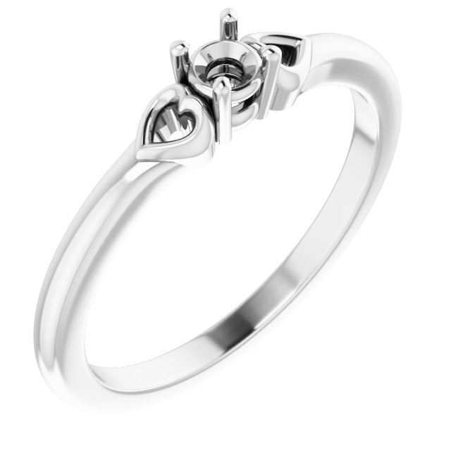 Solitaire Heart Ring