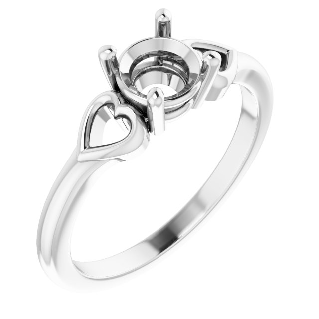Solitaire Heart Ring