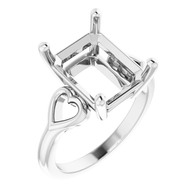 Solitaire Heart Ring