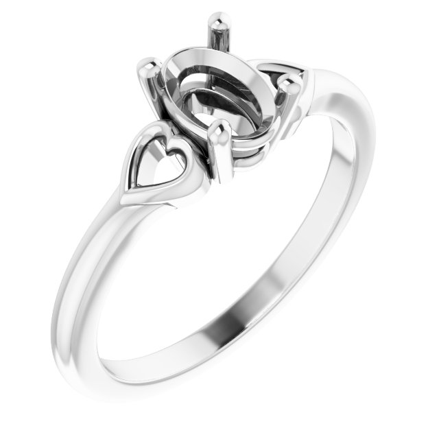 Solitaire Heart Ring