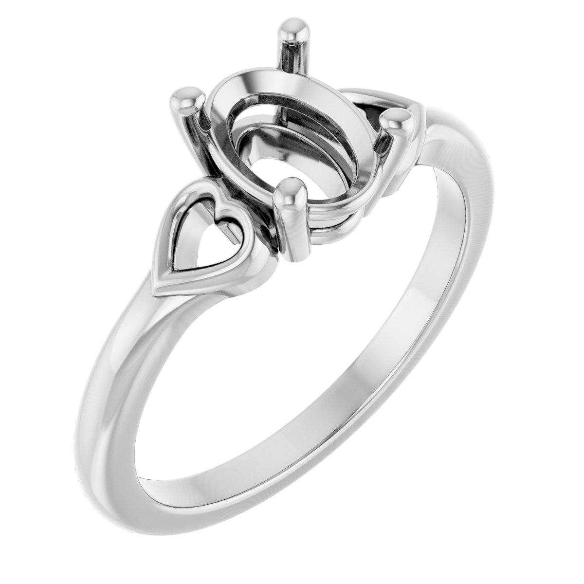 Solitaire Heart Ring