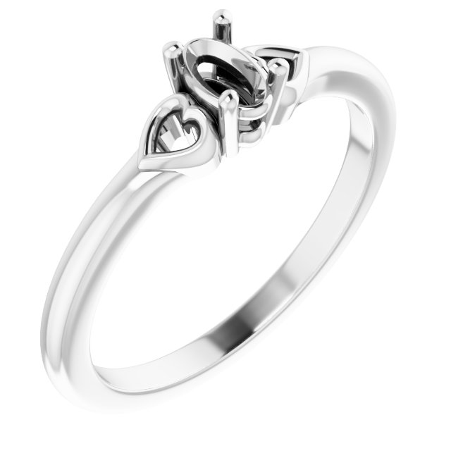 Solitaire Heart Ring