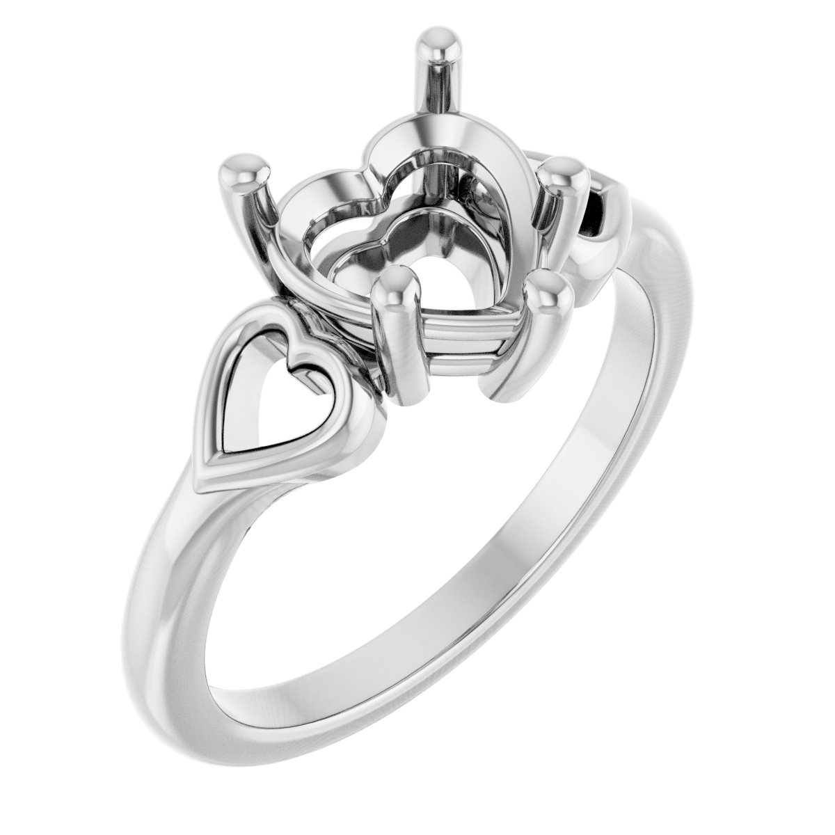 Solitaire Heart Ring