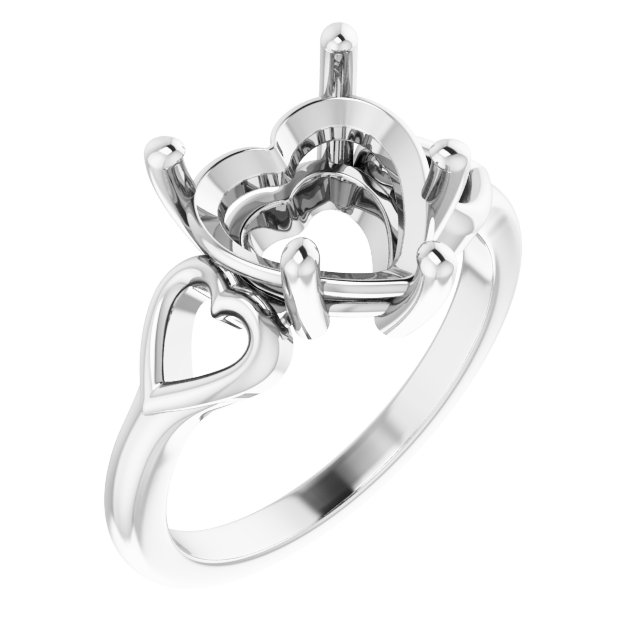 Solitaire Heart Ring