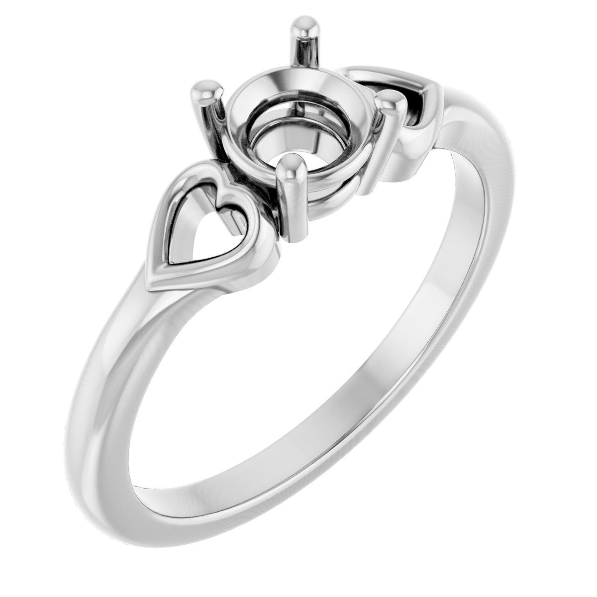 Solitaire Heart Ring