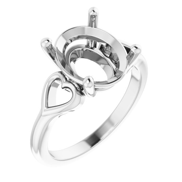 Solitaire Heart Ring