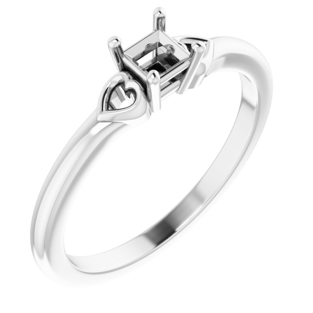 Solitaire Heart Ring