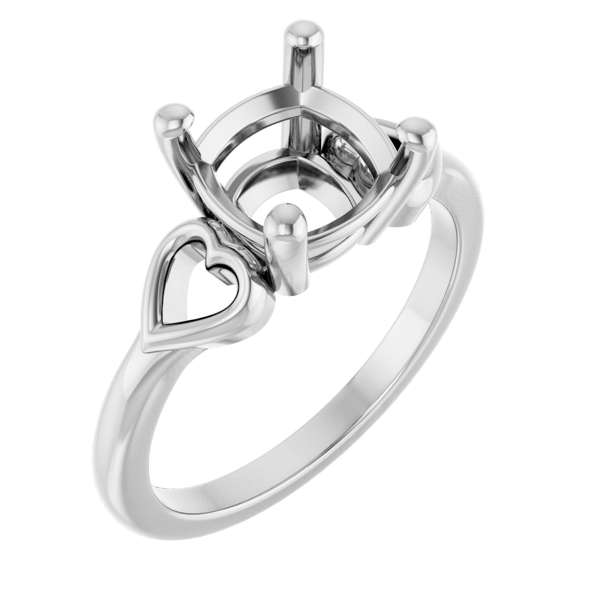 Solitaire Heart Ring
