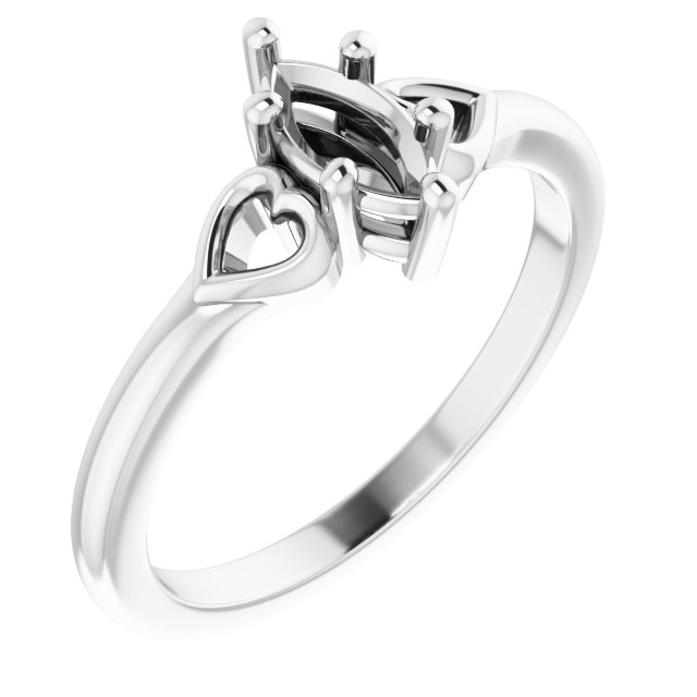 Solitaire Heart Ring