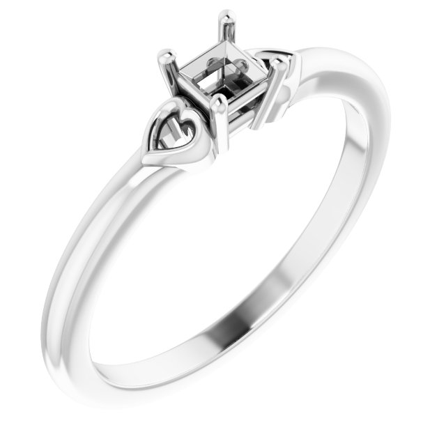 Solitaire Heart Ring