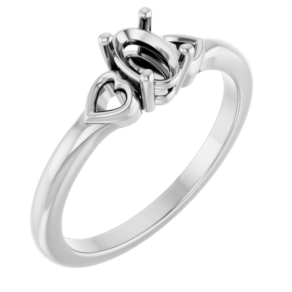Solitaire Heart Ring