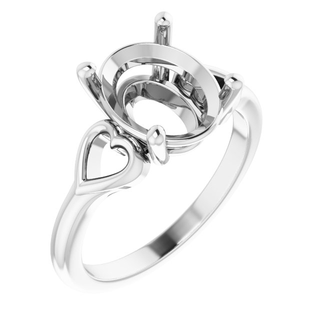 Solitaire Heart Ring
