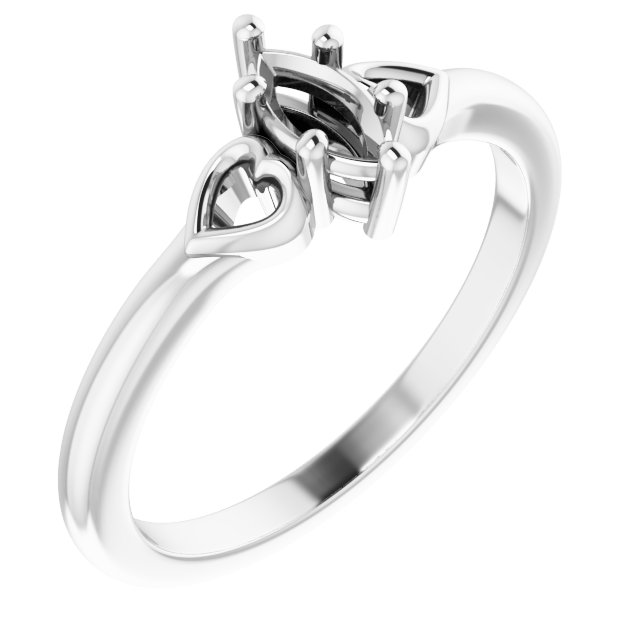 Solitaire Heart Ring