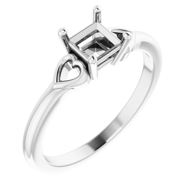 Solitaire Heart Ring