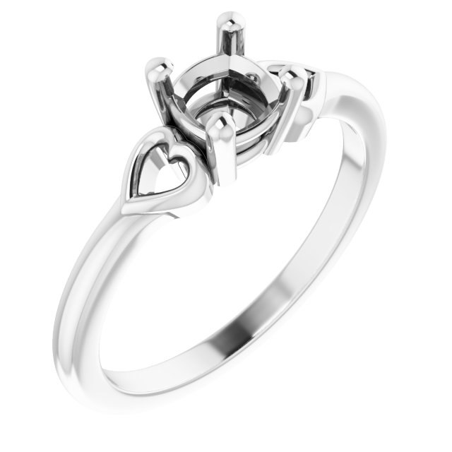 Solitaire Heart Ring