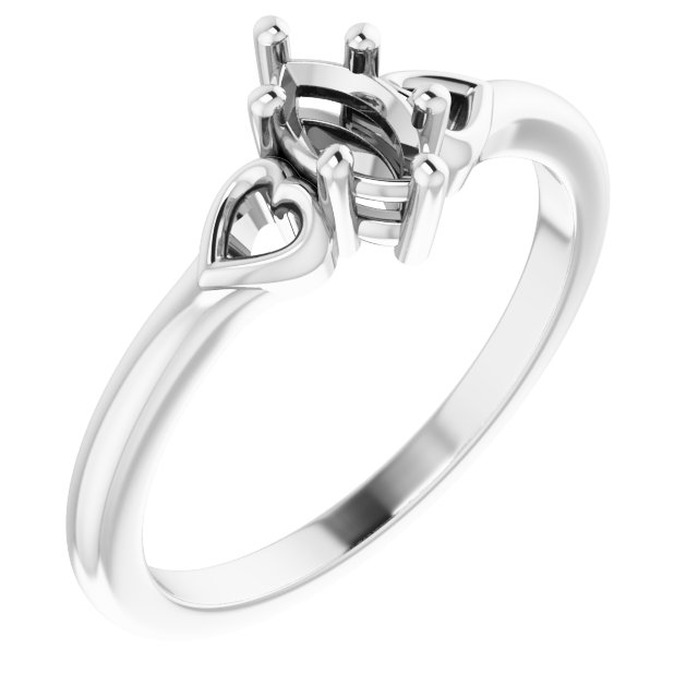 Solitaire Heart Ring