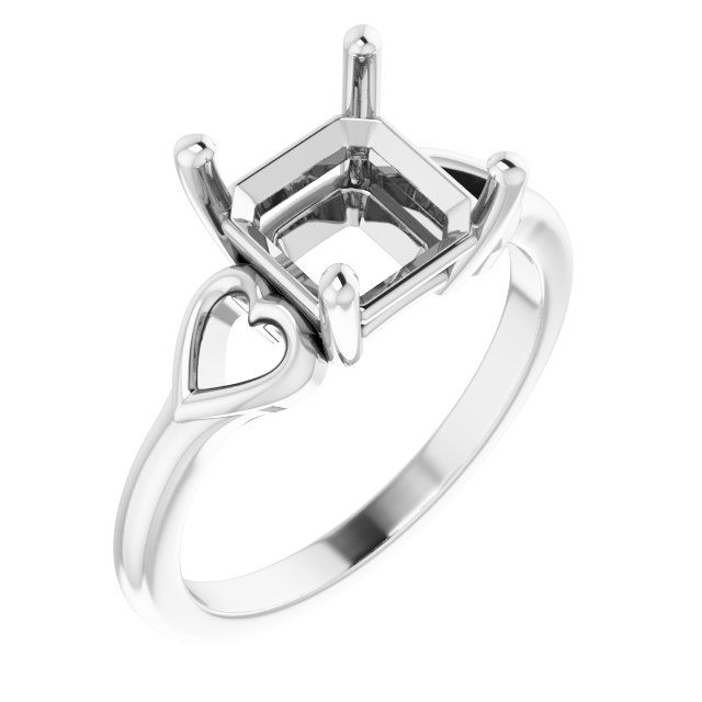 Solitaire Heart Ring