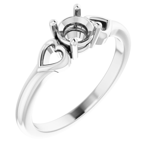 Solitaire Heart Ring