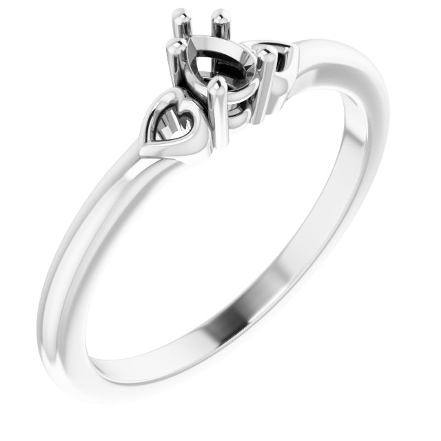Solitaire Heart Ring