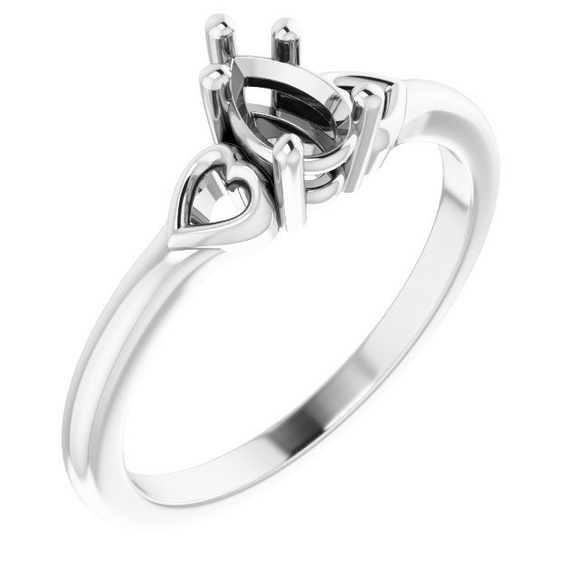Solitaire Heart Ring