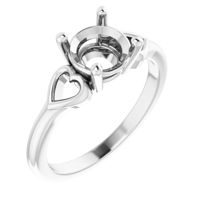 Solitaire Heart Ring