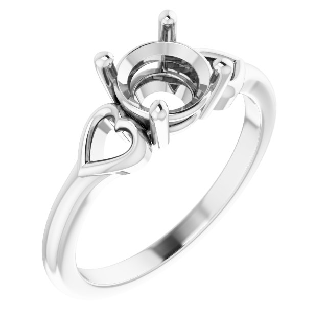 Solitaire Heart Ring